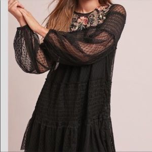 Anthropologie meave shear dress embroidered